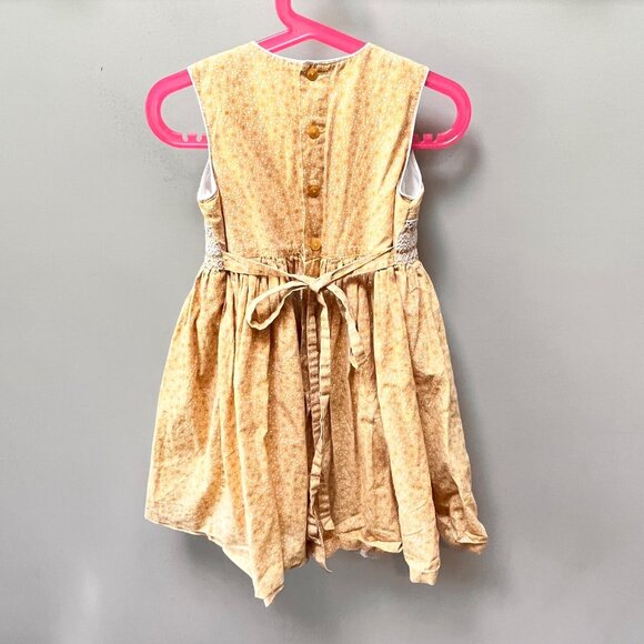 Mayoral Girls Yellow Floral Dress With Lace Trim Size 4Y 100% Cotton Sleeveless - Picture 5 of 6